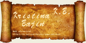 Kristina Bajin vizit kartica